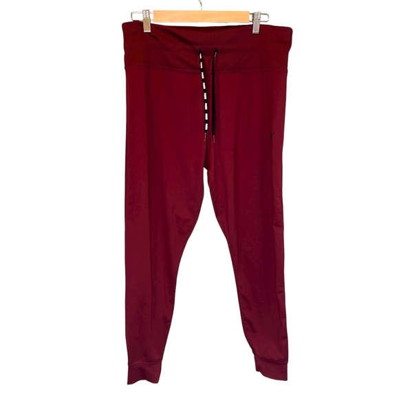 Puma Womens XL Jogger Leggings Red Wine High Rise Activewear Drawstring Waist - Picture 1 of 5